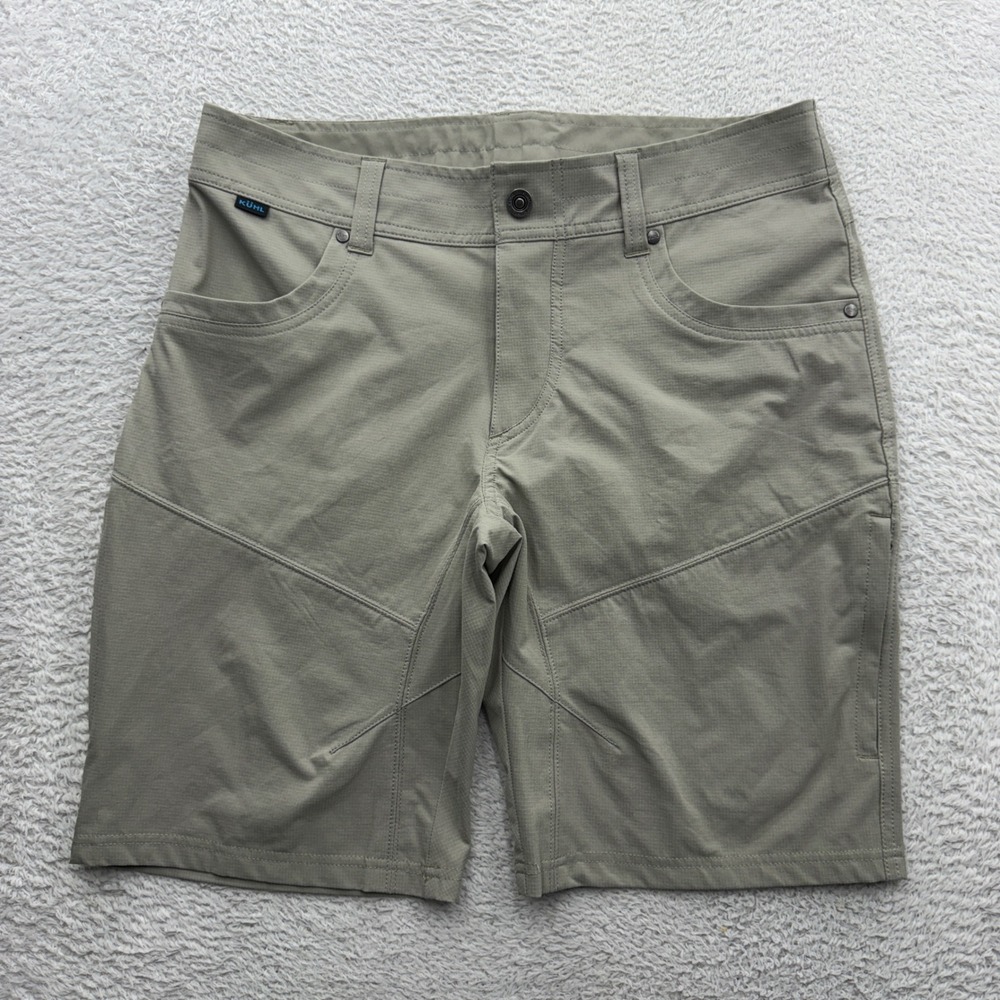 KUHL Renegade Shorts Mens 33 Khaki Green 21F Hiking Outdoor Technical 5230